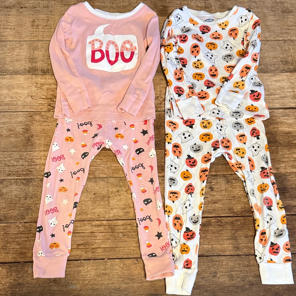Old Navy Pink and White Boo Pajama set
